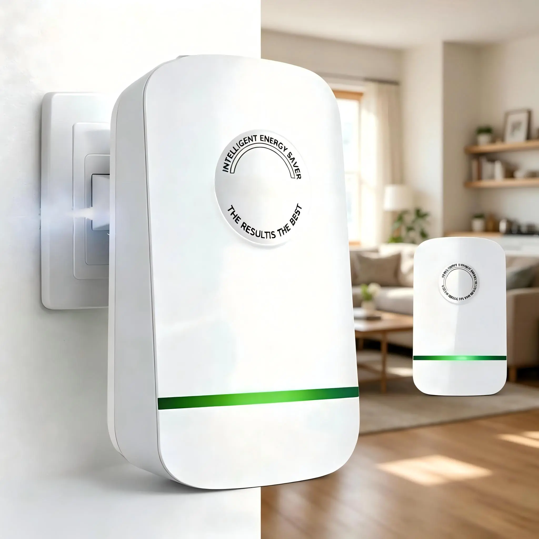 Compact Plug-In Power Box with US Plug, Built-In Indicator Light, Universal Socket, 90-250V Wide Voltage Compatibility