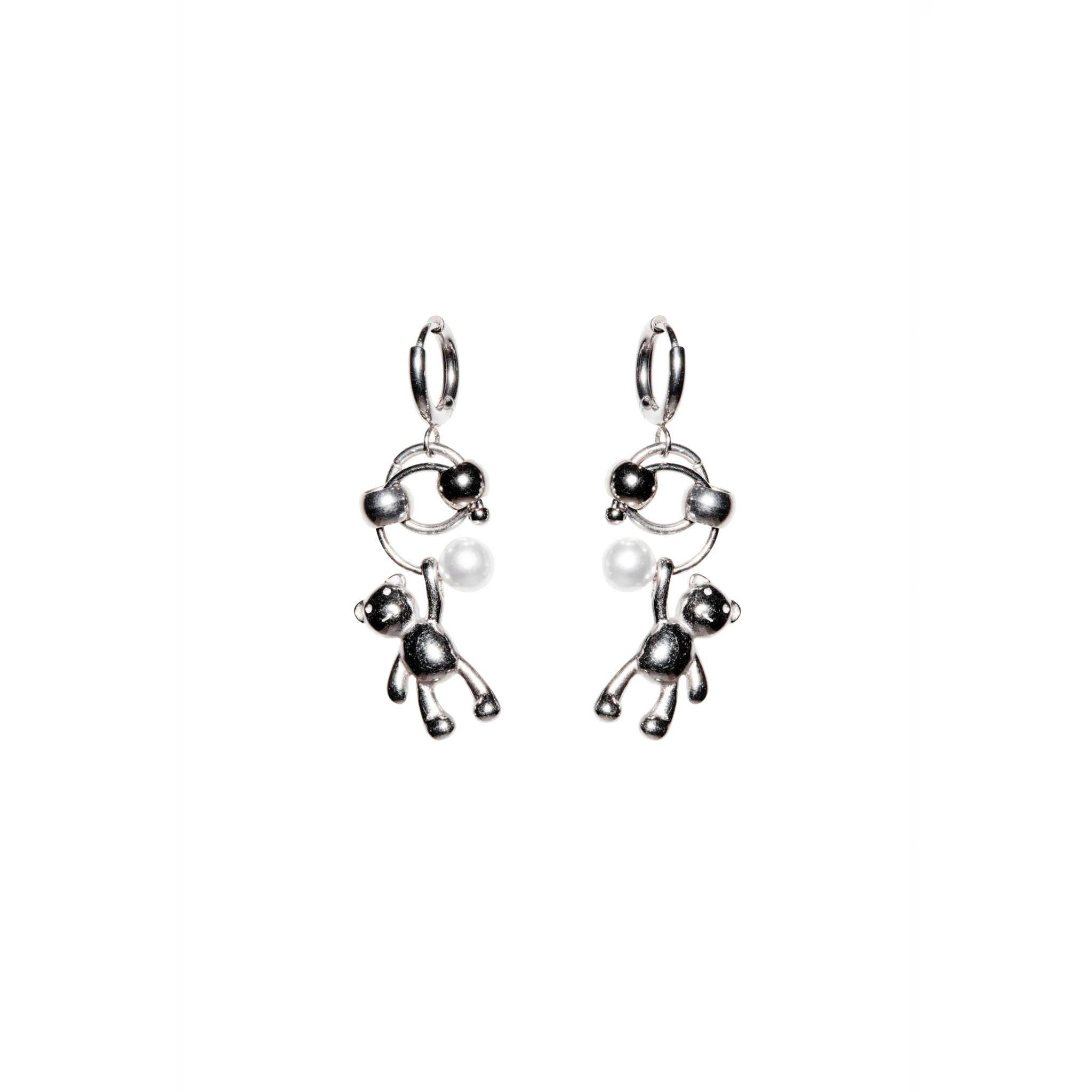 BEAR PEARL DROP EARRINGS
