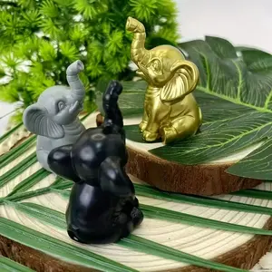[lucky Elephant] 2pcs Lucky Elephant Figurines, Premium Resin Good Luck Charms, Home Ornaments, Feng Shui Ornaments, Indoor Outdoor Decor, Home Decoration for Holidays