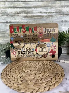 Custom Board for Santa with Milk Cookies and Rudolph's Carrot for Christmas Decorations