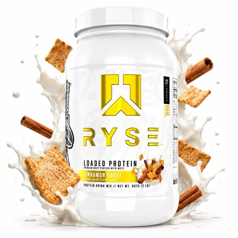 RYSE Loaded Texture Edible Protein Powder - Cinnamon Toast Flavor, 27 Servings, 25g Whey Isolate & Concentrate, Premium Formula, Fitness Training Sports Nutrition Supplement