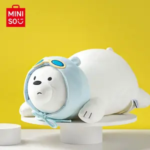 MINISO We Bare Bear Plush Doll Stuffed Toys White Bear Cute Doll Medium Size 15 inch Doll Bear Pillow Plush Birthday Gift For Kids