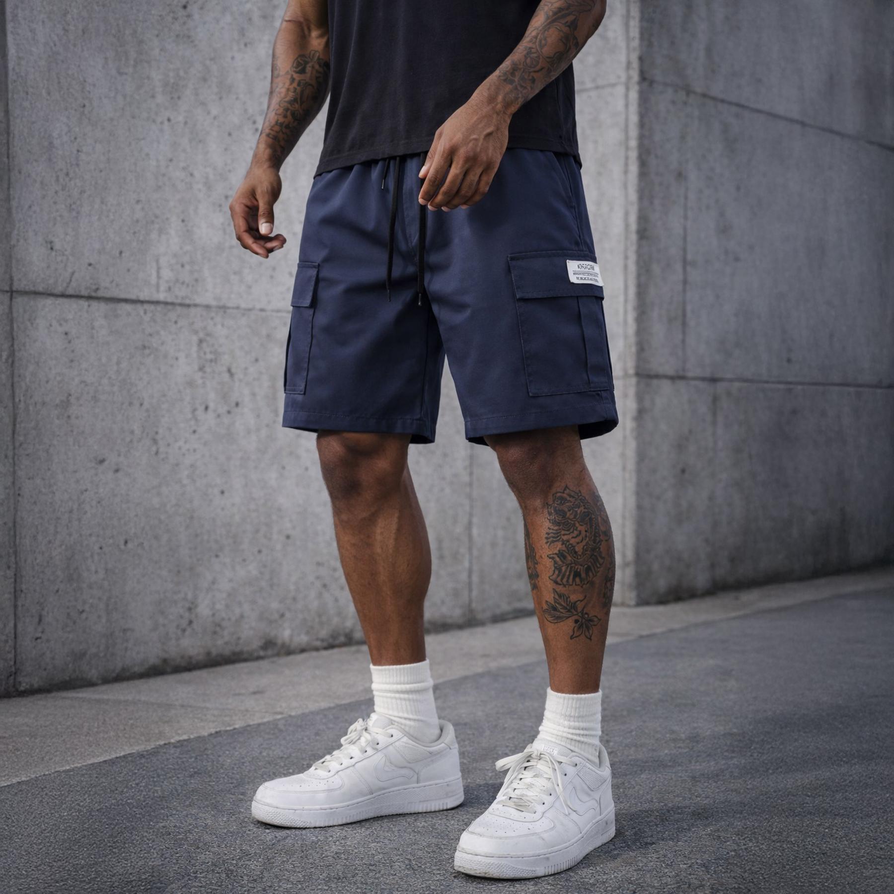 Mens Cargo Shorts Techwear Gorpcore Urban Utility Multi Flap Pockets Loose Fit Wide Leg Drawstring Summer Casual Streetwear High Street Vibe Cityboy Tactical Outdoor Hiking Athletic Workout Daily Wear Half Pants Multi Pack Bundle Fashion Basics Essentials