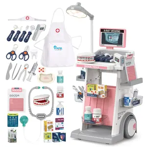 Doctor Nurse Role Play Toy Set, Dentist Play Set, Light & Sound Medical Cart, Realistic Tools, Educational Pretend Play for Kids Aged 6+, No Batteries Included