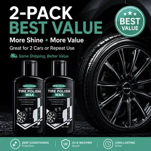 100g Tire Shine Wax with Free Sponge Fathersdaygift | Long-Lasting Tire & Rubber Restorer | Water & Dust Repellent Tire Care for Cars, SUVs, Motorcycles & Exterior Trim