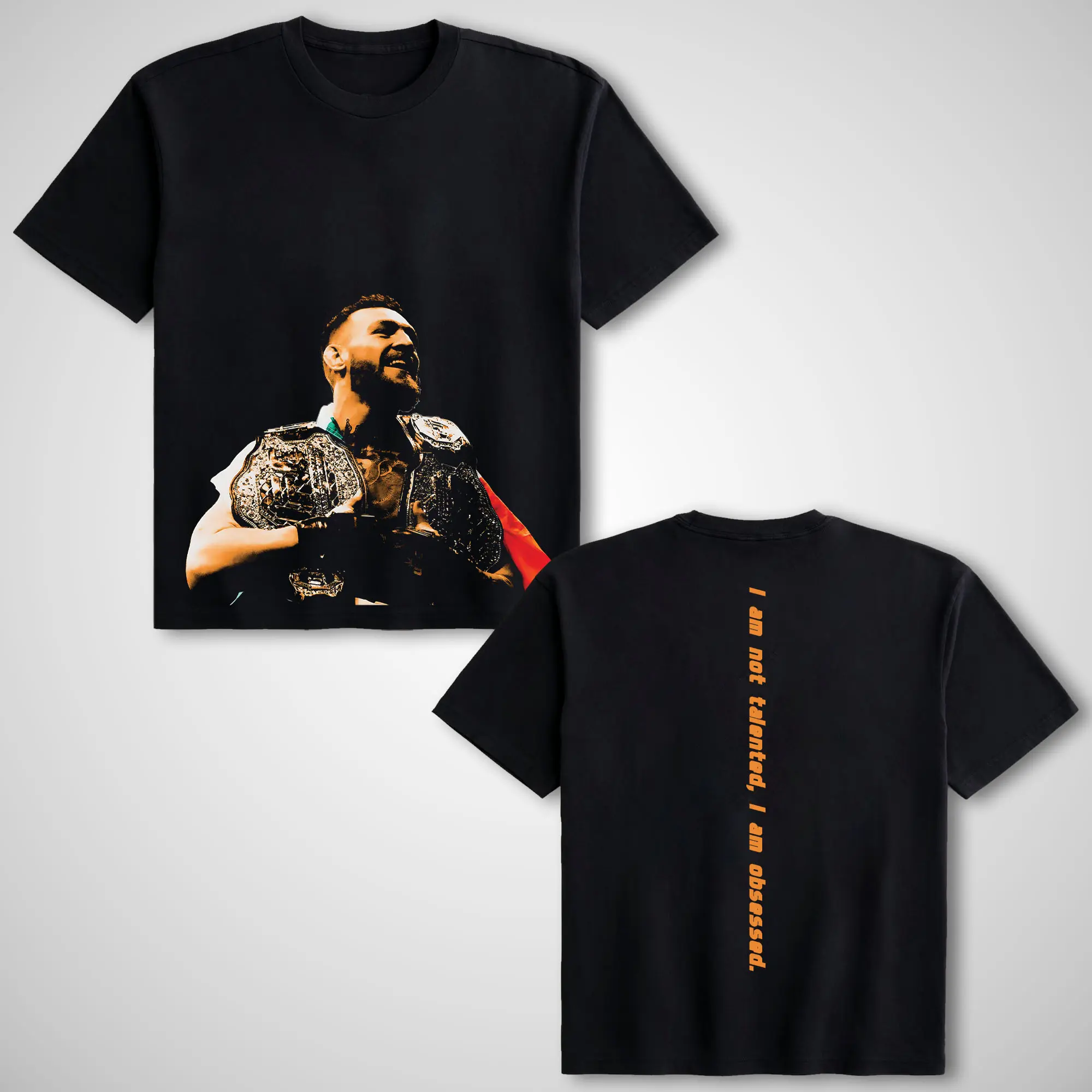 UFC Men's Conor McGregor Baggy Loose Top - Oversized Graphic Streetwear Crewneck Apparel, 250gsm Heavyweight Soft Cotton Fabric T-Shirt, Menswear, Oversize Cut, Street Wear, Ufc Icon Shirt, Tshirt, Shortsleeve, All Seasons, Round Neck, Casual Fit, Sports,