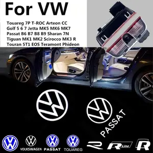 High-Definition 3D Volkswagen Car Welcome Light, LED Door Projection Lamp, Welcome Courtesy Light, Led Car Lights, Universal Clear Large Area, Strong Brightness, Night Effect Better