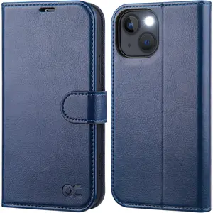 OCASE Compatible with Iphone 13 Wallet Case, PU Leather Flip Folio Case with Card Holders RFID Blocking Kickstand [Shockproof TPU Inner Shell] Phone Cover 6.1 Inch 2021 (Blue) OCASE