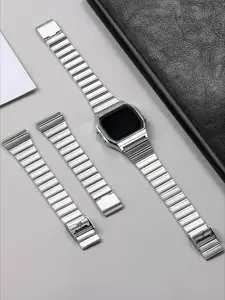 Vintage Stainless Steel Watch Band, Fashionable Watch Band for Men & Women, Watch Accessories Compatible with Casio, Perfect Combination of Fashionable Design and Practical Functions