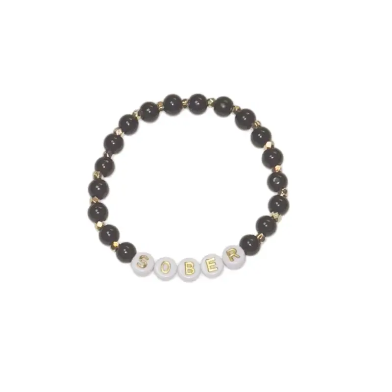 Sober Bracelet | Recovery Jewelry | Handmade Beaded Stretch Bracelet | Sobriety Gift | Addiction Support Jewelry