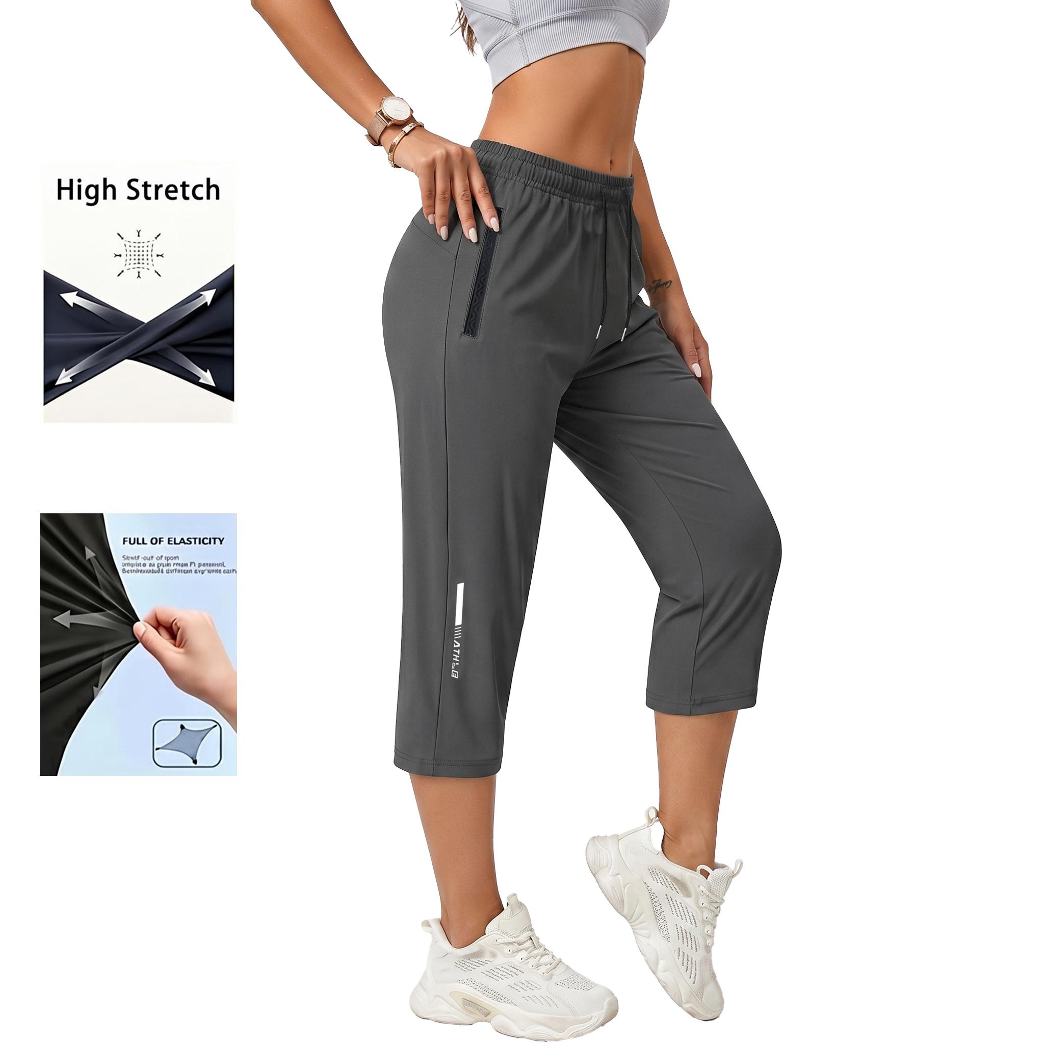 3-pack women’s casual, comfortable loose pants—solid color straight cut with drawstring and pockets; suitable for everyday outings and outdoor activities, perfect for a summer vibe.