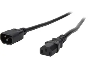 C2G 29967 16 AWG 250 Volt Computer Power Extension Cord - C14 to C13, TAA Compliant, Black (6 Feet, 1.82 Meters)