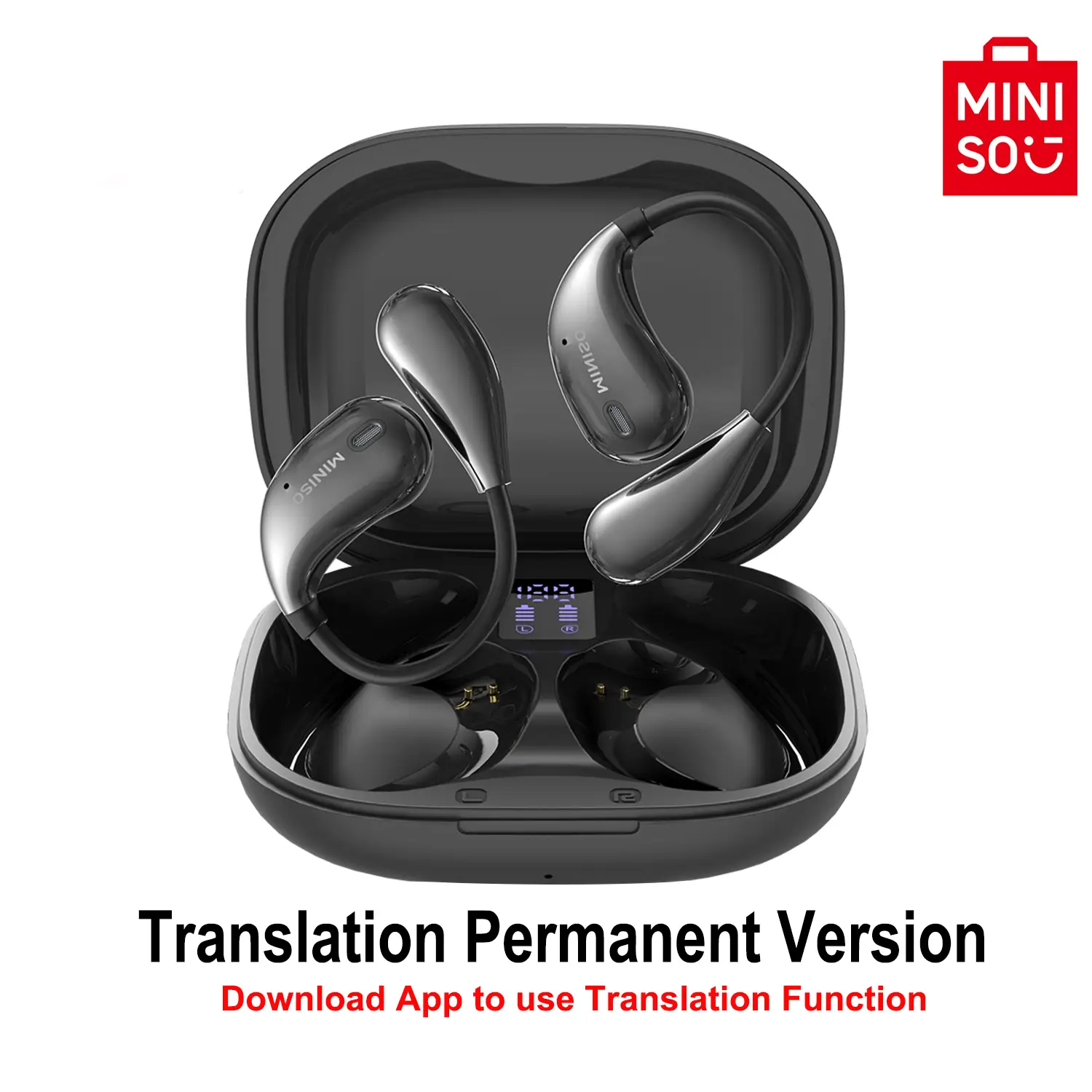 MINISO X33 translation wireless earbuds, open BT 6.0 headset, support 134 languages, real-time translation headset, gaming BT headphones, HIFI sound q
