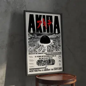 Ctc Akira Anime Poster Print, Shotaro Kaneda Minimalist Manga Art Decor, Futuristic Cyberpunk Vibe, Vintage Christmas Gift For Anime Fan