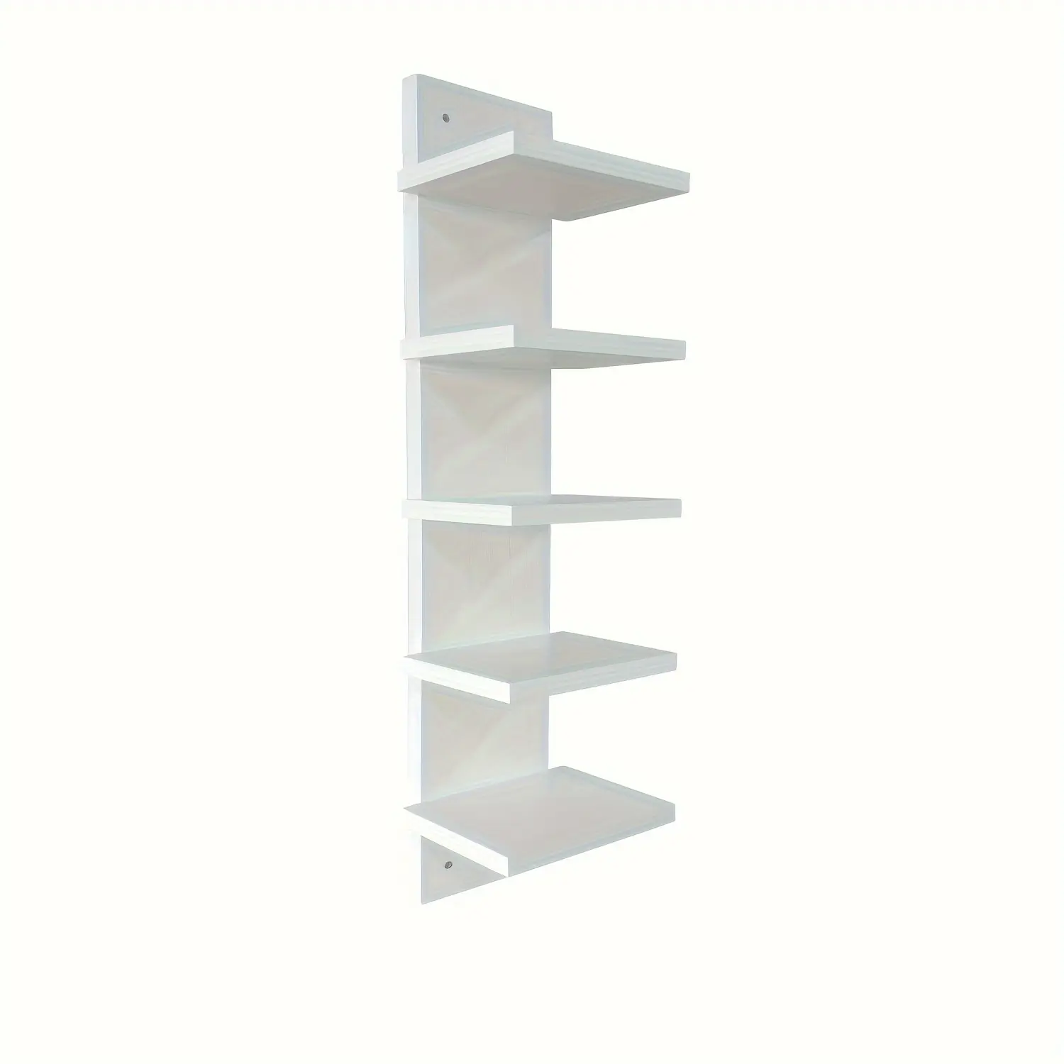 5-Tier Vertical Wall-Mounted Storage Shelf - Durable Wooden Shelves, Modern and Minimalist Design, Suitable for Living Room, Bedroom, Home Office - Easy to Assemble and Stable, Space-Saving Storage Rack