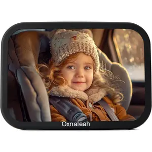 Car Mirror for Baby,Shake proof,Shatterproof Baby Car Mirror for Safe Travel, 360° Rotation, Clear Wide View, Easy Install, Perfect