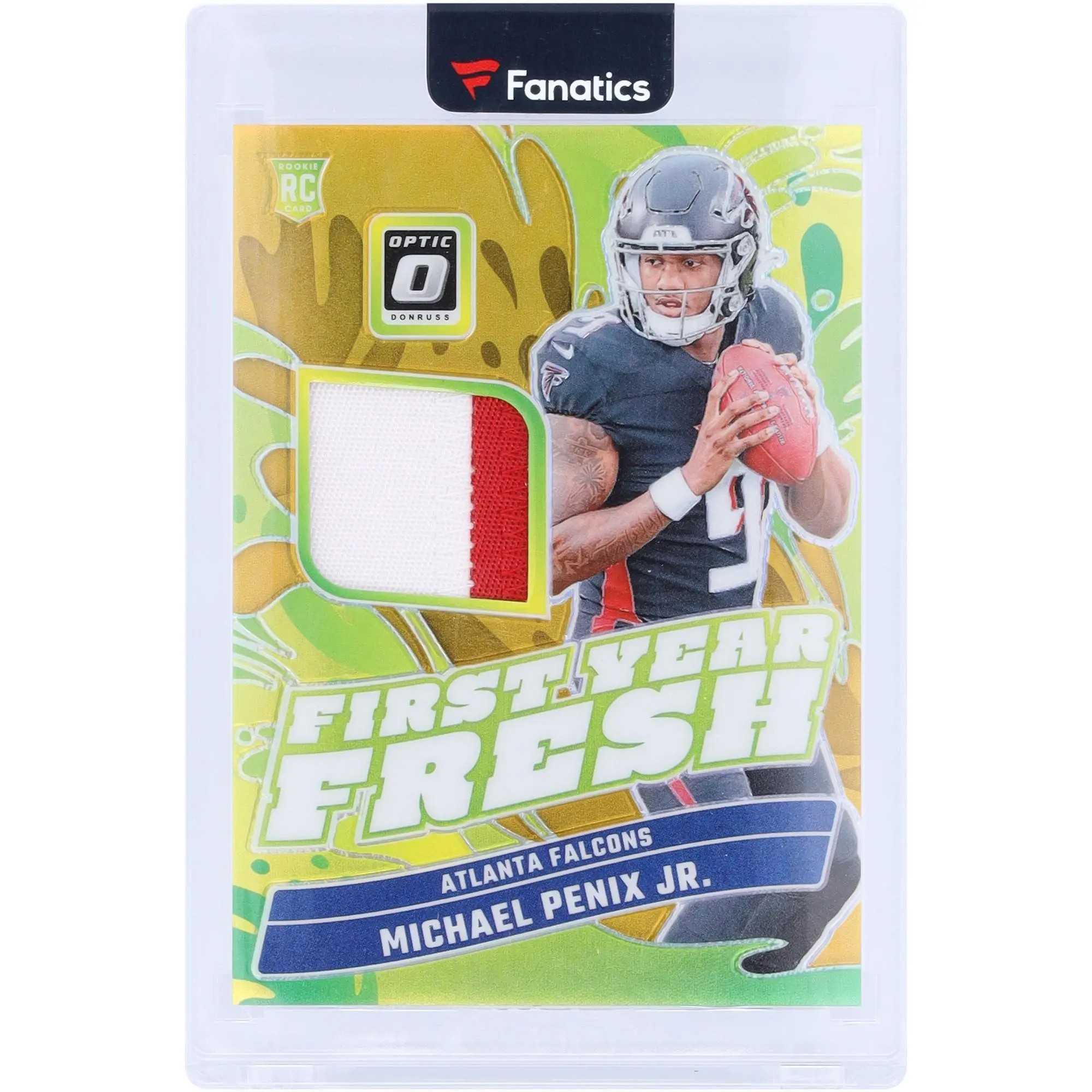 Michael Penix Jr. Atlanta Falcons 2024 Panini Donruss Optic 2 Color Relic Gold Prizm #FYF-MPJ #5/10 Rookie Card - Fanatics Authentic Certified