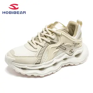 Hobibear Chunky Sneakers for Mens Fashion Platform White Leather Casual Dad Shoes Comfortable Wedge Walking Sport Sneakers Runner Black summer shoes