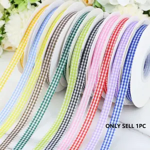 50m Plaid Ribbon Roll, 1cm Wide, Ideal for Home Wedding Christmas Party Decor, DIY Hair Clips, Bowties, Gift Wrapping, Sewing Supplies