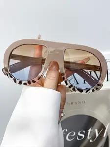 Vintage New Fashion Retro Oversized Oval Glasses, Unisex Simple Versatile Daily Casual Wear Decorative Eyewear, Women Men Stylish Accessory