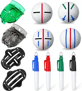 8 Pack Golf Ball Marker Liner Drawing Marker, 4 Golf Ball Marker Stencil and 4 Color Golf Ball Markers, Golf Ball Line Marker Tool