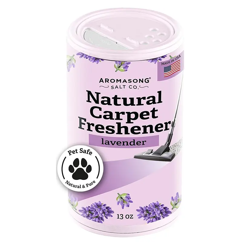 Aromasong Natural Lavender Soda Carpet Deodorizer Powder - 13 oz Pet Floor Cleaner, Baking-Based, Non-Toxic, No Artificial Fragrances, No Harsh Chemicals, Deep-Cleaning Household Odor Eliminator (Dog & Cat Healthcare Supply)
