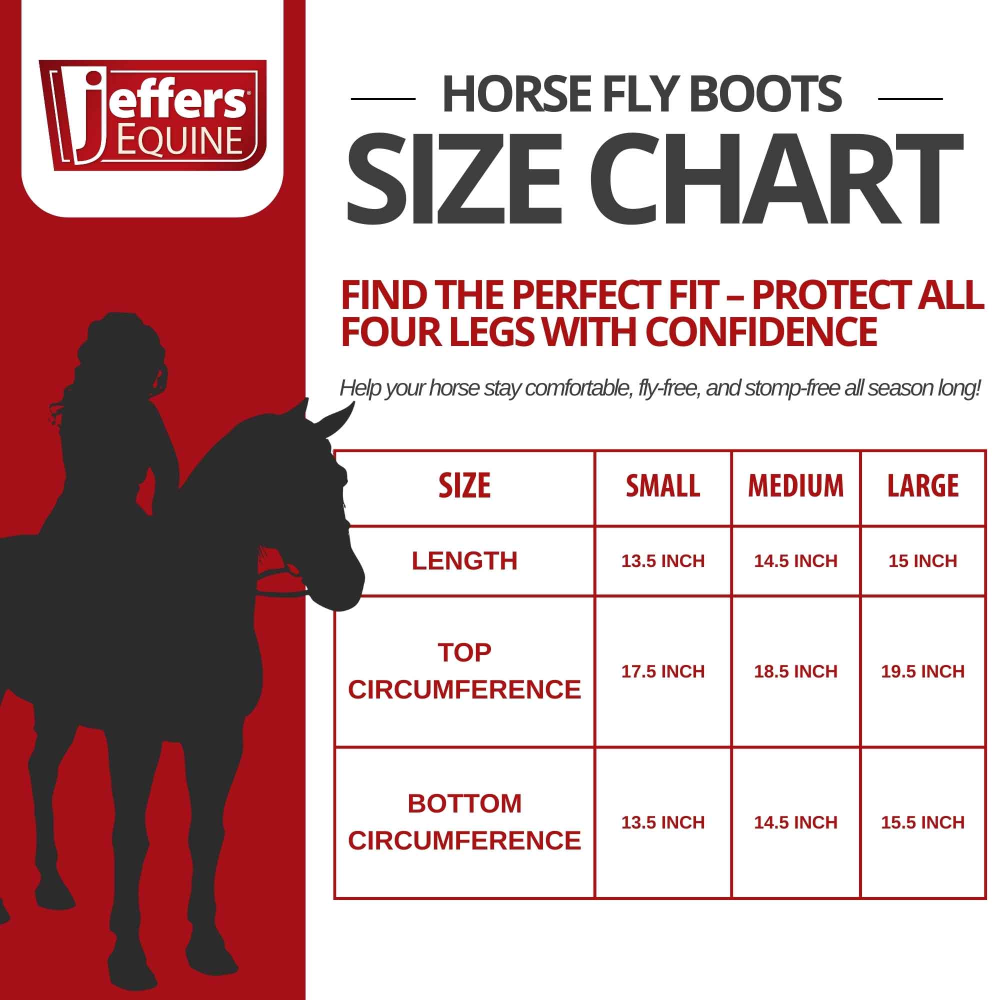 Jeffers Romper Stomper "Stomp-Free" Fly Boots for Horses, 4 pack