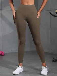 High Waist Tummy Control Athletic Leggings with Side Pockets, Comfortable Yoga and Gym Pants for Women, Stylish Workout