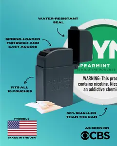 Pouch Mag- Stone: Dispenser for Zyn Pouches - Pocket-Sized Design with Spring-Loaded Mechanism & Durable ABS Plastic - Made in the USA
