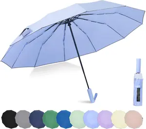 Windproof Compact Rain Umbrella for Travel 42/46 Inch  Fabric Auto Open  for Purse and Backpack Portable Umbrella for Women and Men