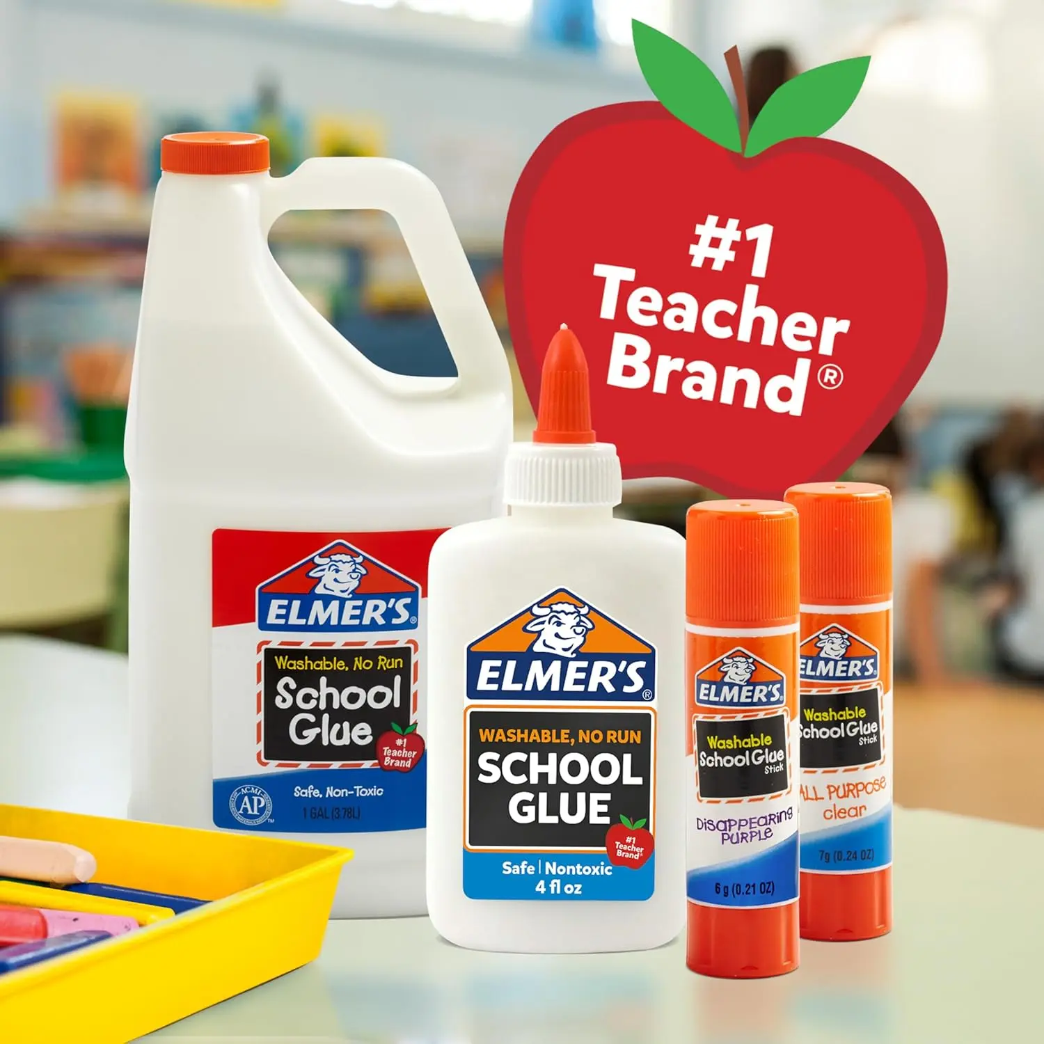 Disappearing Purple School Glue Sticks, Washable, 7 Grams, 30 Count - Posters, Back to School, Bulk Pack for Classrooms