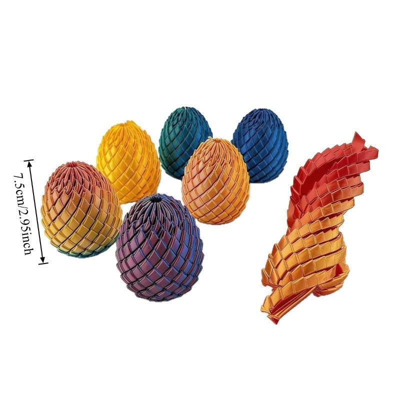 2pcs Dragon Egg Rotating Suitable for, 3D Printing Fidget Sensory with Dragon Egg Capsules, Collectible Decompression Gadgets for and Aid