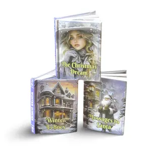1:6 Scale Premium DIY Miniature Dollhouse Books - Set of 3 Mini Christmas Story Books with Text & Enchanting Illustrations