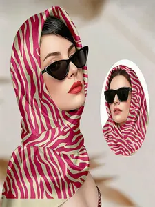 Versatile Hair Scarf, Bold & Zebra Print Design, Chic Headwrap for Casual Outings, Romantic Valentine’s Touch