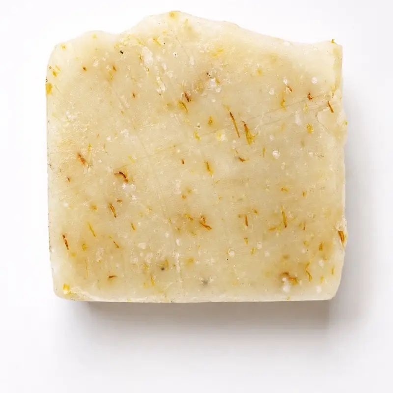 Organic Calendula Soap Bar - Unscented Handcrafted Cold Process Cleanser with Shea Butter & Coconut Blend, Plant-Based Floral Nourishing Cleansing for Dry Sensitive Skin, Small-Batch Body Care Hydrator