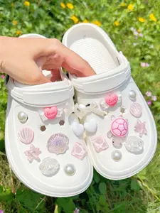 20 Turtle Decorations, Shell Shoe Accessories for Holes in Slippers, DIY Garden Shoe Embellishments, Shoe Flower Attachments