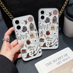 Harry Potter Wizard Style Protective Phone Case Accessories for iPhone 16 15 14 13 12 11 Pro Max Mini XR XS X 7 8 Plus, Soft Tpu Matte Back Cover