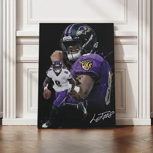 American Football Sports Ravens Poster For Fun Teen Birthday Christmas Lamar Jackson Rugby Star Posters Canvas Wall Art Print Picture For Home Room Bathroom Decor