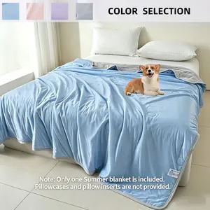 High-Density Cool Fabric Summer Quilt, Windy Plush Air Conditioning Blanket, Easy Care, Sofa Nap Blanket, Pet Bed Cover