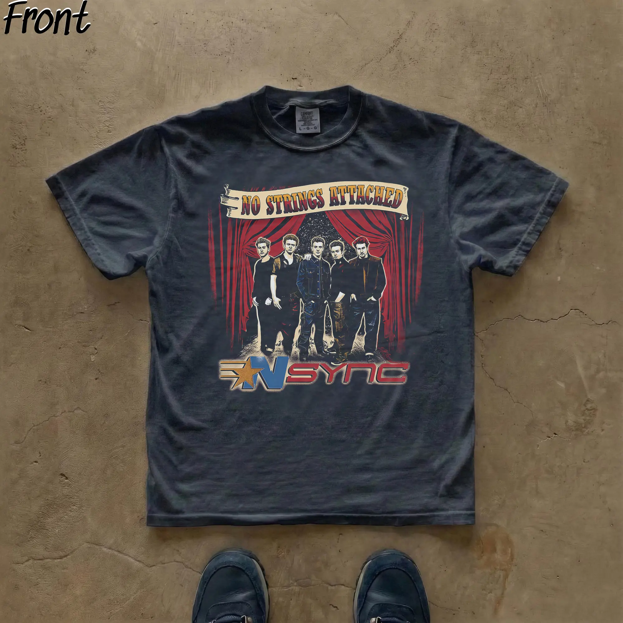 Vintage Nsync Boy Band Graphic Tee - No Strings Attached Album Merch - 90s Pop Music Shirt - Iconic Music Shirt - Joey, Lance, Justin, Chris and JC Shirt - Gift for 90s Music Lover, Shortsleeve, Printed