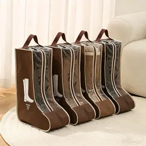 4-Pack Shoe Storage Bags, Transparent Dust-Proof Boot Covers, Reusable Home & Travel Shoe Protectors, Adult Sports Shoes Organizer