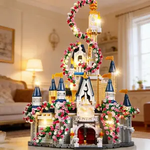 Cherry Blossom Manor 4750PCS Building Block Set Assembly Brick Model Christmas Valentine's Day New Year Halloween Gift