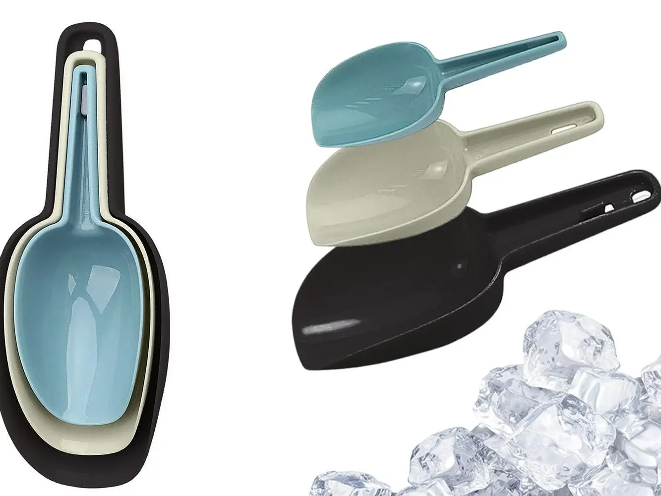 3 Pack Multi-Purpose Plastic Kitchen Bar Ice, Flour, Dry Fruits, Candy, PopCorn, Food, Coffee Scoop Set Cutlery Tableware Measuring Spoon Set Ice Cream