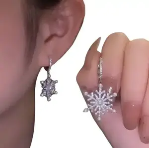 Snowflake Earrings Dangle Crystal Winter Jewelry Hypoallergenic Lightweight Comfortable All-Day Wear Perfect Holiday Gift