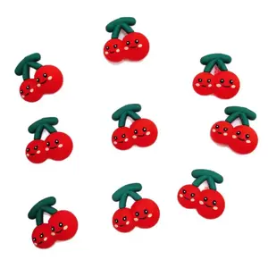 Cherry and Strawberry Mixed Beads(silicone focals acrylic) - Assorted Colors and Designs for Crafting and Jewelry Making