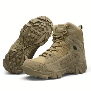 Desert Tactical Combat Boots - Men's Military-Style Hiking Shoes with Waterproof & Durable Design