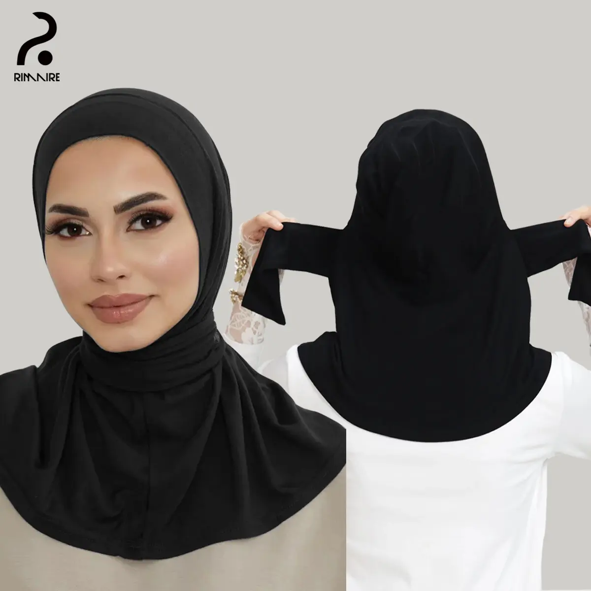 Women's Modest Instant Hijab, Soft Jersey Turban Style Headscarf, Lightweight Breathable and Stretchable Muslim Fashion Head Wrap for Daily Wear, Stretchable Hijab, Adults