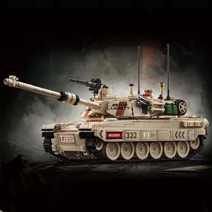 1002PCS M1 Main Battle Tank Building Blocks Toys 360 ° Rotating Turret Military Model Desktop Ornaments Kids Assembly Toys Gifts For Birthday Christmas Bricker Build Sets