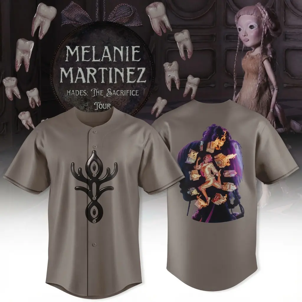 Melanie Martinez Hades: The Sacrifice Tour Baseball Jersey, Button-Up Concert Shirt, Alternative Pop Fan Jersey, Unisex Music Tour Apparel, Gift for Music Lovers