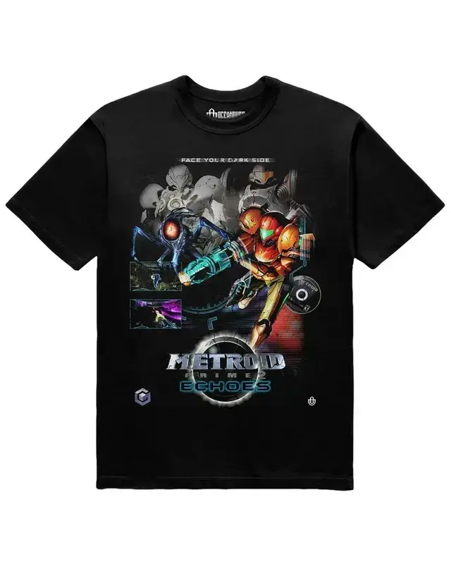 Men's Metroid Vintage Streetwear Short-Sleeve T-Shirt - Samus Power Armor Top, Arm Cannon Legend, Sci-Fi Adventure Vibes, Casual TikTok Trend Style